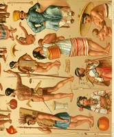 Picture 75 of 118 from Le costume historique. Cinq cents planches, trois cents en couleurs, or et argent, deux cents en camaieu. Types principaux du vêtement et de la parure, rapprochés de ceux de l'intérieur de l'habitation dans tous les temps et chez tous les peuples, avec de nombreux détails sur le mobilier, les armes, les objets usuels, les moyens de transport, etc (1888), leaf 449