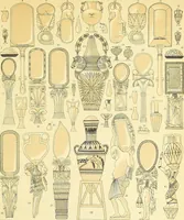 An illustration from Le costume historique. Cinq cents planches, trois cents en couleurs, or et argent, deux cents en camaieu. Types principaux du vêtement et de la parure, rapprochés de ceux de l'intérieur de l'habitation dans tous les temps et chez tous les peuples, avec de nombreux détails sur le mobilier, les armes, les objets usuels, les moyens de transport, etc (1888)