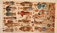 Picture 76 of 118 from Le costume historique. Cinq cents planches, trois cents en couleurs, or et argent, deux cents en camaieu. Types principaux du vêtement et de la parure, rapprochés de ceux de l'intérieur de l'habitation dans tous les temps et chez tous les peuples, avec de nombreux détails sur le mobilier, les armes, les objets usuels, les moyens de transport, etc (1888), leaf 451
