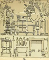 An illustration from Le costume historique. Cinq cents planches, trois cents en couleurs, or et argent, deux cents en camaieu. Types principaux du vêtement et de la parure, rapprochés de ceux de l'intérieur de l'habitation dans tous les temps et chez tous les peuples, avec de nombreux détails sur le mobilier, les armes, les objets usuels, les moyens de transport, etc (1888)