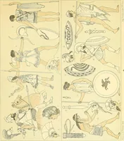 An illustration from Le costume historique. Cinq cents planches, trois cents en couleurs, or et argent, deux cents en camaieu. Types principaux du vêtement et de la parure, rapprochés de ceux de l'intérieur de l'habitation dans tous les temps et chez tous les peuples, avec de nombreux détails sur le mobilier, les armes, les objets usuels, les moyens de transport, etc (1888)