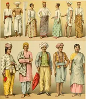 An illustration from Le costume historique. Cinq cents planches, trois cents en couleurs, or et argent, deux cents en camaieu. Types principaux du vêtement et de la parure, rapprochés de ceux de l'intérieur de l'habitation dans tous les temps et chez tous les peuples, avec de nombreux détails sur le mobilier, les armes, les objets usuels, les moyens de transport, etc (1888)