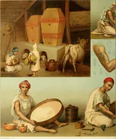 Picture 53 of 105 from Le costume historique. Cinq cents planches, trois cents en couleurs, or et argent, deux cents en camaieu. Types principaux du vêtement et de la parure, rapprochés de ceux de l'intérieur de l'habitation dans tous les temps et chez tous les peuples, avec de nombreux détails sur le mobilier, les armes, les objets usuels, les moyens de transport, etc (1888), leaf 249