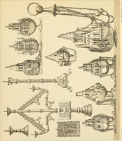 An illustration from Le costume historique. Cinq cents planches, trois cents en couleurs, or et argent, deux cents en camaieu. Types principaux du vêtement et de la parure, rapprochés de ceux de l'intérieur de l'habitation dans tous les temps et chez tous les peuples, avec de nombreux détails sur le mobilier, les armes, les objets usuels, les moyens de transport, etc (1888)