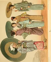 An illustration from Le costume historique. Cinq cents planches, trois cents en couleurs, or et argent, deux cents en camaieu. Types principaux du vêtement et de la parure, rapprochés de ceux de l'intérieur de l'habitation dans tous les temps et chez tous les peuples, avec de nombreux détails sur le mobilier, les armes, les objets usuels, les moyens de transport, etc (1888)