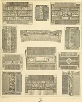 An illustration from Le costume historique. Cinq cents planches, trois cents en couleurs, or et argent, deux cents en camaieu. Types principaux du vêtement et de la parure, rapprochés de ceux de l'intérieur de l'habitation dans tous les temps et chez tous les peuples, avec de nombreux détails sur le mobilier, les armes, les objets usuels, les moyens de transport, etc (1888)