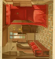 An illustration from Le costume historique. Cinq cents planches, trois cents en couleurs, or et argent, deux cents en camaieu. Types principaux du vêtement et de la parure, rapprochés de ceux de l'intérieur de l'habitation dans tous les temps et chez tous les peuples, avec de nombreux détails sur le mobilier, les armes, les objets usuels, les moyens de transport, etc (1888)