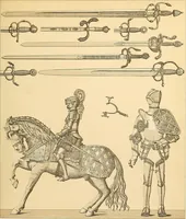 An illustration from Le costume historique. Cinq cents planches, trois cents en couleurs, or et argent, deux cents en camaieu. Types principaux du vêtement et de la parure, rapprochés de ceux de l'intérieur de l'habitation dans tous les temps et chez tous les peuples, avec de nombreux détails sur le mobilier, les armes, les objets usuels, les moyens de transport, etc (1888)