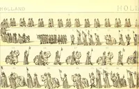 An illustration from Le costume historique. Cinq cents planches, trois cents en couleurs, or et argent, deux cents en camaieu. Types principaux du vêtement et de la parure, rapprochés de ceux de l'intérieur de l'habitation dans tous les temps et chez tous les peuples, avec de nombreux détails sur le mobilier, les armes, les objets usuels, les moyens de transport, etc (1888)