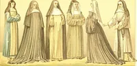 Picture 40 of 109 from Le costume historique. Cinq cents planches, trois cents en couleurs, or et argent, deux cents en camaieu. Types principaux du vêtement et de la parure, rapprochés de ceux de l'intérieur de l'habitation dans tous les temps et chez tous les peuples, avec de nombreux détails sur le mobilier, les armes, les objets usuels, les moyens de transport, etc (1888), leaf 156