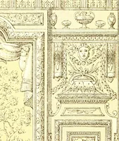 An illustration from Le costume historique. Cinq cents planches, trois cents en couleurs, or et argent, deux cents en camaieu. Types principaux du vêtement et de la parure, rapprochés de ceux de l'intérieur de l'habitation dans tous les temps et chez tous les peuples, avec de nombreux détails sur le mobilier, les armes, les objets usuels, les moyens de transport, etc (1888)