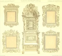 Picture 6 of 109 from Le costume historique. Cinq cents planches, trois cents en couleurs, or et argent, deux cents en camaieu. Types principaux du vêtement et de la parure, rapprochés de ceux de l'intérieur de l'habitation dans tous les temps et chez tous les peuples, avec de nombreux détails sur le mobilier, les armes, les objets usuels, les moyens de transport, etc (1888), leaf 28