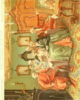 An illustration from Le costume historique. Cinq cents planches, trois cents en couleurs, or et argent, deux cents en camaieu. Types principaux du vêtement et de la parure, rapprochés de ceux de l'intérieur de l'habitation dans tous les temps et chez tous les peuples, avec de nombreux détails sur le mobilier, les armes, les objets usuels, les moyens de transport, etc (1888)