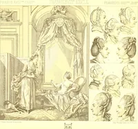 Picture 106 of 109 from Le costume historique. Cinq cents planches, trois cents en couleurs, or et argent, deux cents en camaieu. Types principaux du vêtement et de la parure, rapprochés de ceux de l'intérieur de l'habitation dans tous les temps et chez tous les peuples, avec de nombreux détails sur le mobilier, les armes, les objets usuels, les moyens de transport, etc (1888), leaf 476