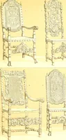An illustration from Le costume historique. Cinq cents planches, trois cents en couleurs, or et argent, deux cents en camaieu. Types principaux du vêtement et de la parure, rapprochés de ceux de l'intérieur de l'habitation dans tous les temps et chez tous les peuples, avec de nombreux détails sur le mobilier, les armes, les objets usuels, les moyens de transport, etc (1888)
