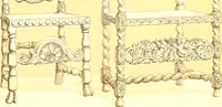 An illustration from Le costume historique. Cinq cents planches, trois cents en couleurs, or et argent, deux cents en camaieu. Types principaux du vêtement et de la parure, rapprochés de ceux de l'intérieur de l'habitation dans tous les temps et chez tous les peuples, avec de nombreux détails sur le mobilier, les armes, les objets usuels, les moyens de transport, etc (1888)