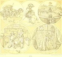 Picture 24 of 109 from Le costume historique. Cinq cents planches, trois cents en couleurs, or et argent, deux cents en camaieu. Types principaux du vêtement et de la parure, rapprochés de ceux de l'intérieur de l'habitation dans tous les temps et chez tous les peuples, avec de nombreux détails sur le mobilier, les armes, les objets usuels, les moyens de transport, etc (1888), leaf 84