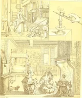 An illustration from Le costume historique. Cinq cents planches, trois cents en couleurs, or et argent, deux cents en camaieu. Types principaux du vêtement et de la parure, rapprochés de ceux de l'intérieur de l'habitation dans tous les temps et chez tous les peuples, avec de nombreux détails sur le mobilier, les armes, les objets usuels, les moyens de transport, etc (1888)