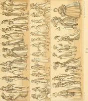 An illustration from Le costume historique. Cinq cents planches, trois cents en couleurs, or et argent, deux cents en camaieu. Types principaux du vêtement et de la parure, rapprochés de ceux de l'intérieur de l'habitation dans tous les temps et chez tous les peuples, avec de nombreux détails sur le mobilier, les armes, les objets usuels, les moyens de transport, etc (1888)