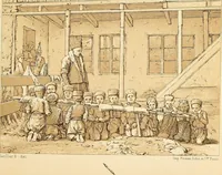 An illustration from Le costume historique. Cinq cents planches, trois cents en couleurs, or et argent, deux cents en camaieu. Types principaux du vêtement et de la parure, rapprochés de ceux de l'intérieur de l'habitation dans tous les temps et chez tous les peuples, avec de nombreux détails sur le mobilier, les armes, les objets usuels, les moyens de transport, etc (1888)