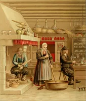An illustration from Le costume historique. Cinq cents planches, trois cents en couleurs, or et argent, deux cents en camaieu. Types principaux du vêtement et de la parure, rapprochés de ceux de l'intérieur de l'habitation dans tous les temps et chez tous les peuples, avec de nombreux détails sur le mobilier, les armes, les objets usuels, les moyens de transport, etc (1888)