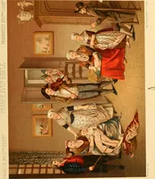 An illustration from Le costume historique. Cinq cents planches, trois cents en couleurs, or et argent, deux cents en camaieu. Types principaux du vêtement et de la parure, rapprochés de ceux de l'intérieur de l'habitation dans tous les temps et chez tous les peuples, avec de nombreux détails sur le mobilier, les armes, les objets usuels, les moyens de transport, etc (1888)