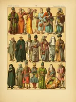 An illustration from Le costume, les armes, les bijoux, la céramique, les ustensiles, outils, objets mobiliers, etc. : chez les peuples anciens et modernes (1896)