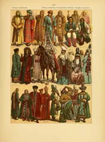 An illustration from Le costume, les armes, les bijoux, la céramique, les ustensiles, outils, objets mobiliers, etc. : chez les peuples anciens et modernes (1896)