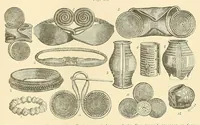 An illustration from Le costume, les armes, les bijoux, la céramique, les ustensiles, outils, objets mobiliers, etc. : chez les peuples anciens et modernes (1896)