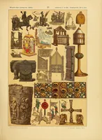 Picture 9 of 18 from Le costume, les armes, les bijoux, la céramique, les ustensiles, outils, objets mobiliers, etc. : chez les peuples anciens et modernes (1896), leaf 191