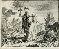 An illustration from Leerzaame zinnebeelden, en Bybel-stoffen : bestaande in Het leven van den propheet Elisa, Moses aanspraak aan Israël, en De verheugde Zacharias (1756)