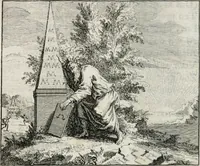 An illustration from Leerzaame zinnebeelden, en Bybel-stoffen : bestaande in Het leven van den propheet Elisa, Moses aanspraak aan Israël, en De verheugde Zacharias (1756)