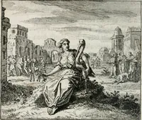 Picture 7 of 31 from Leerzaame zinnebeelden, en Bybel-stoffen : bestaande in Het leven van den propheet Elisa, Moses aanspraak aan Israël, en De verheugde Zacharias (1756), leaf 27