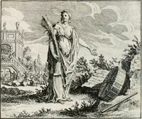 An illustration from Leerzaame zinnebeelden, en Bybel-stoffen : bestaande in Het leven van den propheet Elisa, Moses aanspraak aan Israël, en De verheugde Zacharias (1756)