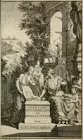 An illustration from Leerzaame zinnebeelden, en Bybel-stoffen : bestaande in Het leven van den propheet Elisa, Moses aanspraak aan Israël, en De verheugde Zacharias (1756)