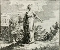 An illustration from Leerzaame zinnebeelden, en Bybel-stoffen : bestaande in Het leven van den propheet Elisa, Moses aanspraak aan Israël, en De verheugde Zacharias (1756)