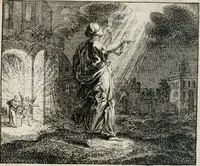 An illustration from Leerzaame zinnebeelden, en Bybel-stoffen : bestaande in Het leven van den propheet Elisa, Moses aanspraak aan Israël, en De verheugde Zacharias (1756)