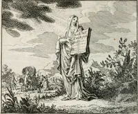 Picture 21 of 31 from Leerzaame zinnebeelden, en Bybel-stoffen : bestaande in Het leven van den propheet Elisa, Moses aanspraak aan Israël, en De verheugde Zacharias (1756), leaf 87