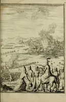 An illustration from Leeven en daden der doorluchtighste zee-helden en ontdeckers van landen deser eeuwen : beginnende met Christoffel Colombus, vinder van de nieuwe wereldt, en eyndigende met den roemruchtigen admirael M.A. de Ruyter, Ridd. &c. : vertoonende veel vreemde voorvallen, dappere verrichtingen, stoutmoedige bestieringen, en swaere zee-slagen, &c. : naeukeurigh, uyt veele geloofwaerdige schriften, en authentijcke stucken, by een gebracht, en beschreven (1676)