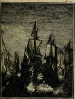 An illustration from Leeven en daden der doorluchtighste zee-helden en ontdeckers van landen deser eeuwen : beginnende met Christoffel Colombus, vinder van de nieuwe wereldt, en eyndigende met den roemruchtigen admirael M.A. de Ruyter, Ridd. &c. : vertoonende veel vreemde voorvallen, dappere verrichtingen, stoutmoedige bestieringen, en swaere zee-slagen, &c. : naeukeurigh, uyt veele geloofwaerdige schriften, en authentijcke stucken, by een gebracht, en beschreven (1676)