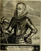 Picture 26 of 54 from Leeven en daden der doorluchtighste zee-helden en ontdeckers van landen deser eeuwen : beginnende met Christoffel Colombus, vinder van de nieuwe wereldt, en eyndigende met den roemruchtigen admirael M.A. de Ruyter, Ridd. &c. : vertoonende veel vreemde voorvallen, dappere verrichtingen, stoutmoedige bestieringen, en swaere zee-slagen, &c. : naeukeurigh, uyt veele geloofwaerdige schriften, en authentijcke stucken, by een gebracht, en beschreven (1676), leaf 396