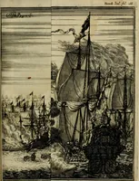 Picture 41 of 54 from Leeven en daden der doorluchtighste zee-helden en ontdeckers van landen deser eeuwen : beginnende met Christoffel Colombus, vinder van de nieuwe wereldt, en eyndigende met den roemruchtigen admirael M.A. de Ruyter, Ridd. &c. : vertoonende veel vreemde voorvallen, dappere verrichtingen, stoutmoedige bestieringen, en swaere zee-slagen, &c. : naeukeurigh, uyt veele geloofwaerdige schriften, en authentijcke stucken, by een gebracht, en beschreven (1676), leaf 578