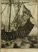 An illustration from Leeven en daden der doorluchtighste zee-helden en ontdeckers van landen deser eeuwen : beginnende met Christoffel Colombus, vinder van de nieuwe wereldt, en eyndigende met den roemruchtigen admirael M.A. de Ruyter, Ridd. &c. : vertoonende veel vreemde voorvallen, dappere verrichtingen, stoutmoedige bestieringen, en swaere zee-slagen, &c. : naeukeurigh, uyt veele geloofwaerdige schriften, en authentijcke stucken, by een gebracht, en beschreven (1676)