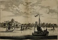 An illustration from Legatio batavica ad magnum Tartariæ chamum Sungteium, modernum Sinæ imperatorem. Historiarum narratione, quæ legatis in provinciis Quantung, Kiangsi, Nanking, Xantung, Peking, & aula imperatoriâ ab anno 1665 ad annum 1657 obtigerunt, ut & ardua Sinensium in bello tartarico fortunâ, provinciarum accurata geographia, urbium delineatione, nec non artis & naturæ miraculis ex animalium, vegetabilium, mineralium genere per centum & quinquaginta æneas figuras passim illustrata & conscripta vernacule (1668)