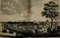 An illustration from Legatio batavica ad magnum Tartariæ chamum Sungteium, modernum Sinæ imperatorem. Historiarum narratione, quæ legatis in provinciis Quantung, Kiangsi, Nanking, Xantung, Peking, & aula imperatoriâ ab anno 1665 ad annum 1657 obtigerunt, ut & ardua Sinensium in bello tartarico fortunâ, provinciarum accurata geographia, urbium delineatione, nec non artis & naturæ miraculis ex animalium, vegetabilium, mineralium genere per centum & quinquaginta æneas figuras passim illustrata & conscripta vernacule (1668)
