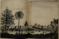 An illustration from Legatio batavica ad magnum Tartariæ chamum Sungteium, modernum Sinæ imperatorem. Historiarum narratione, quæ legatis in provinciis Quantung, Kiangsi, Nanking, Xantung, Peking, & aula imperatoriâ ab anno 1665 ad annum 1657 obtigerunt, ut & ardua Sinensium in bello tartarico fortunâ, provinciarum accurata geographia, urbium delineatione, nec non artis & naturæ miraculis ex animalium, vegetabilium, mineralium genere per centum & quinquaginta æneas figuras passim illustrata & conscripta vernacule (1668)