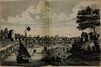 An illustration from Legatio batavica ad magnum Tartariæ chamum Sungteium, modernum Sinæ imperatorem. Historiarum narratione, quæ legatis in provinciis Quantung, Kiangsi, Nanking, Xantung, Peking, & aula imperatoriâ ab anno 1665 ad annum 1657 obtigerunt, ut & ardua Sinensium in bello tartarico fortunâ, provinciarum accurata geographia, urbium delineatione, nec non artis & naturæ miraculis ex animalium, vegetabilium, mineralium genere per centum & quinquaginta æneas figuras passim illustrata & conscripta vernacule (1668)