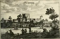 An illustration from Legatio batavica ad magnum Tartariæ chamum Sungteium, modernum Sinæ imperatorem. Historiarum narratione, quæ legatis in provinciis Quantung, Kiangsi, Nanking, Xantung, Peking, & aula imperatoriâ ab anno 1665 ad annum 1657 obtigerunt, ut & ardua Sinensium in bello tartarico fortunâ, provinciarum accurata geographia, urbium delineatione, nec non artis & naturæ miraculis ex animalium, vegetabilium, mineralium genere per centum & quinquaginta æneas figuras passim illustrata & conscripta vernacule (1668)