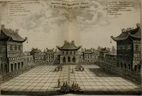 Picture 104 of 149 from Legatio batavica ad magnum Tartariæ chamum Sungteium, modernum Sinæ imperatorem. Historiarum narratione, quæ legatis in provinciis Quantung, Kiangsi, Nanking, Xantung, Peking, & aula imperatoriâ ab anno 1665 ad annum 1657 obtigerunt, ut & ardua Sinensium in bello tartarico fortunâ, provinciarum accurata geographia, urbium delineatione, nec non artis & naturæ miraculis ex animalium, vegetabilium, mineralium genere per centum & quinquaginta æneas figuras passim illustrata & conscripta vernacule (1668), leaf 249