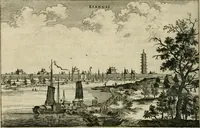 Picture 105 of 149 from Legatio batavica ad magnum Tartariæ chamum Sungteium, modernum Sinæ imperatorem. Historiarum narratione, quæ legatis in provinciis Quantung, Kiangsi, Nanking, Xantung, Peking, & aula imperatoriâ ab anno 1665 ad annum 1657 obtigerunt, ut & ardua Sinensium in bello tartarico fortunâ, provinciarum accurata geographia, urbium delineatione, nec non artis & naturæ miraculis ex animalium, vegetabilium, mineralium genere per centum & quinquaginta æneas figuras passim illustrata & conscripta vernacule (1668), leaf 251